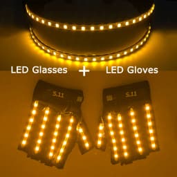 USB Rechargeable LED Glowing Gloves Finger Lighting Flashing Gloves Glasses Stage Performance Costume Dance Concert Decor