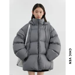 CHIC VEN Women Down Coats Solid Loose New Hooded 90 White Duck Down Down Jacket Puffs Female Outerwear Autumn Winter 2026