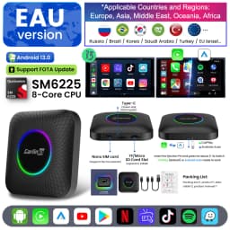 Carlinkit Android 13 Tv Box LED 8+128GB CarPlay Wireless Android Auto Wireless Adapter Support Youtube Netfilx IPTV Spotify GPS