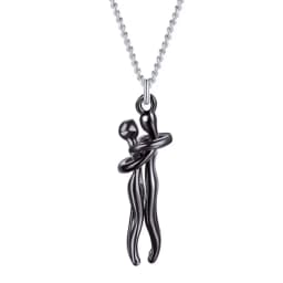 45cm Length Movable Lover Hug Copper Pendant Necklace Neck Hanging Jewelry Men Women Valentine's Day Gift Drop Shipping