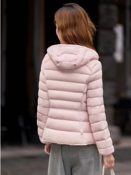 Women's Short Lightweight Hooded Down Jacket 2026 Autumn Winter High qulaity Waist-Cinched puffer coat Warm Solid color DJ729