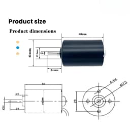 Mini DC Brushless Permanent Magnet Geared Motor Hall Drive High Speed Motor DC 12V 24V Built-In Drive BL4260