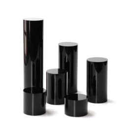 Black Solid Cylinder Acrylic Perspex Display Block Stand Ring Earring Necklace Holder Organizer Jewelry Counter Add Height Riser