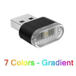 Car Mini USB LED Atmosphere Lights Car Interior Neon Decorative Lamp Emergency Lighting Universal PC Portable Plug and Play