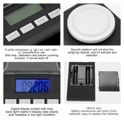 Digital Jewelry Scale Gem Scale Plastic Mini Portable High Accuracy 0.001g Jewelry Scale with LED Digital Display