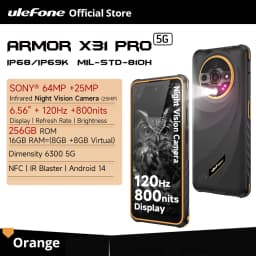 Ulefone Armor X31 Pro 5G Rugged Phone Android 14 Smartphone 6.56”16GB + 256GB 25MP Night Camera 64MP 6050mAh NFC 120Hz IR