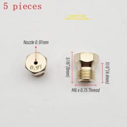 5PCS Brass Burner Gas Hob LPG- Conversion Kits Jets 50 65 70 87 95 Brass Nozzle For Gas Stove Brass Nozzle Propane Injector