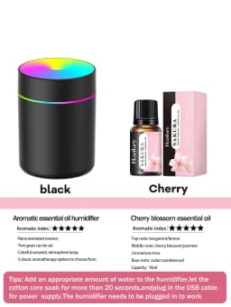180ml Aromatherapy diffuser Humidifier Aromatherapy essential oil Air purifier Sleeping car carrying home LED 7 color light
