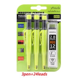Carpenter's Pencil Card Set, Deep Hole Marking And Drawing, With 2.8mm 2Box Leads, For Carpenter Woodworking Architect