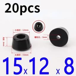 20Pcs Black Rubber Feet Chair Floor Protector Non-slip Furniture Feet Table Leg Cover Cabinet Bottom Pads Funiture Legs