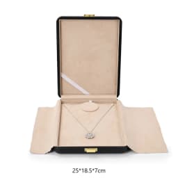 Oirlv Black Jewelry Organiser Boxes PU Leather Ring Earring Jewelry Set Box Jewel cases of precious metal Storage Box Gifts Box