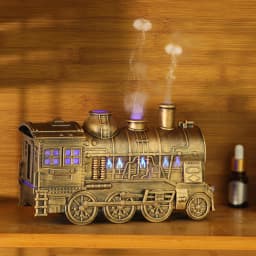 Creative Vintage Train Locomotive Air Humidifier Aromatherapy Diffuser Sprayer with Jellyfish Smoke Ring /Essential Oil Set