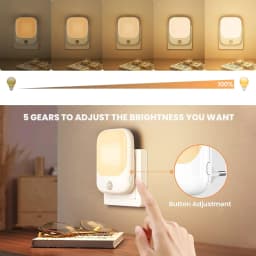 1pc/2pcs/4pcs/10pcs Smart LED Night Light with Sensor, Adjustable Brightness, Motion Sensor Night Light, Warm White