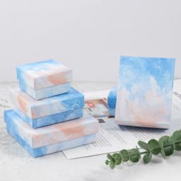1pcs Blue Sky Gift Box Kraft Paper Display Couple Gift Box Gift Bags for Valentine's Day Earring Necklace Bracelet Accessories