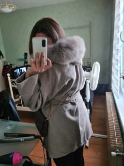 OFTBUY New Oversize Loose Cashmere Wool Blends Real Fur Coat Winter Jacket Women Natural Fox Fur Collar Hood Outerwear Belt