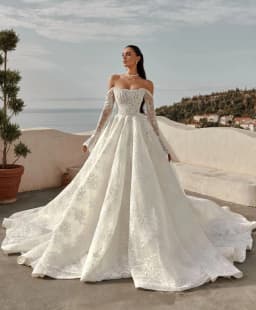 Customized Lace Wedding Dress Long Sleeve Estilo Princesa Elegantes White Bespoke Vestido Abiti Da Sposa Noiva Vestido De Novia