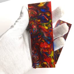 2pcs Red Mixed Resin Material for DIY Knife Handle Making Material Compound Resin Material Slingshot Handle Material 120x40x8mm