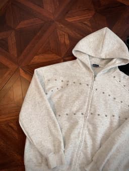 Men's Women's 2026 Autumn Trendy Solid Color Long Sleeve Hooded Sweatshirts Fashion High Street Chic Tops Beaded Hoodies Jackets