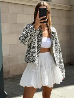 Spring Summer White Mini Skirt A-line High Waist Sexy Cute Ruffle Vintage Tennis Skirt Elastic Waist Tutu Short Skirts for Women