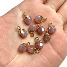 5pcs Natural Stone Oval Faceted Charm Pendant for DIY Jewellery Making Necklace Earrings Gem Pendant Accessory 6x10MM Wholesale