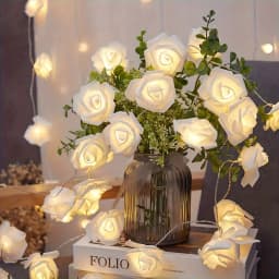 1PC 10/20LED Rose Flower Fairy Lights, LED String Lights for Valentines Day Wedding Bedroom Indoor Aesthetic Decor