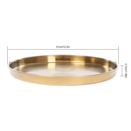 6Pcs Round Serving Trays, Stainless Steel Table Tray, Versatile Gold Decorative Tray Jewelry Display Tray Tea Service Tray NEW