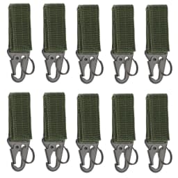 2/5 PCS.Tactical Hanging Buckle Molle Nylon Webbing Carabiner Belt Triangle Keychain for Outdoor Climbing Camping Tool Accessory