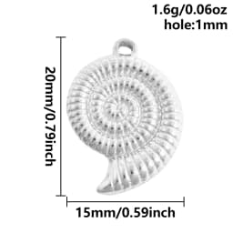 6Pcs/Lot Stainless Steel Round Vortex Sea Conch Shell Charms Spiral Swirl Pendant подвески For Jewelry Findings Accessories