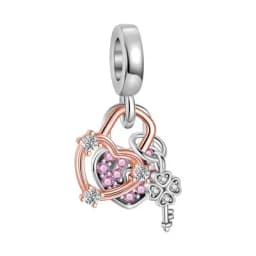 Romantic Tower & Love Lock Key Charms Beads Fit DIY 925Sterling Silver Bracelet Necklace Women Birthday Anniversary Jewelry Gift