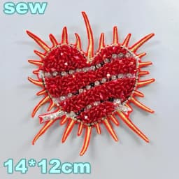 Embroidery Sequined Alphabet Pearl Letter Cross Patch,sequins Heart Beaded Eye Patches Badges Appliques for Clothing WF2210252