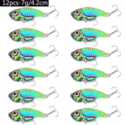 12pcs Fishing Lures Spoon For Pike 3g 7g 10g 15g 20g Treble Hook Spoon Wobble Metal Hard Bait Vib Spoonbait Fishing Tackle Lure