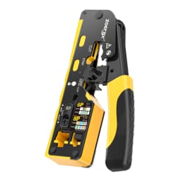 ZoeRax RJ45 Crimp Tool for Cat7 Cat6a Cat6 Cat5e Ethernet Connectors with wire stripping,cutting functions and Blade