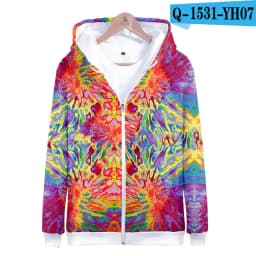 Colorful Spiral Dizzy Pattern Hoodie Men Women Optical Illusion Hoodies Sweatshirt Harajuku Tie Dye Jacket Coat Clothes
