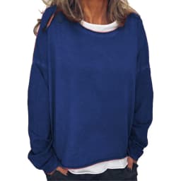 Women's Loose Fit Printed Crew Neck Long Sleeve Mid-Length Sweatshirt Soft Finish Pull On Women's Hoodies And Woman Clothes