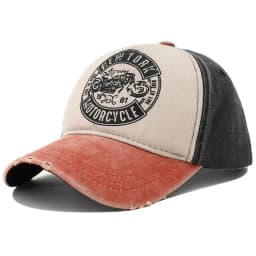 2023 New Designer Motorcycle Print Cotton Baseball Cap Hat for Man Retro Vintage New York 5 Panel Snapback Caps for Women