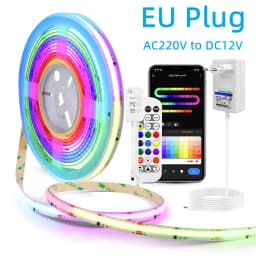 Smart Colorful COB LED Stirp with Tuya Controller 12V RGBIC APP Control DIY Segmented Control Color Game Room Night Ambinet Lamp