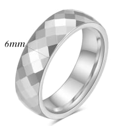 4MM/6MM Black Rose Gold Faceted Edge Dome Polished Tungsten Carbide Wedding Band Couple Rings for Women Men Size 5-12