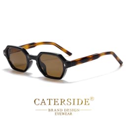 CATERDIDE Punk Polygonal Men Sunglasses Personalized Design Square Frame Sun Glasses for Women Parties Travel Holidays Glasses