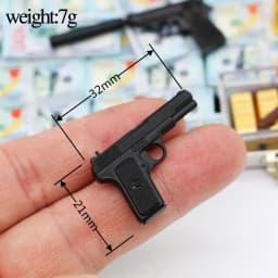 Miniature Items Mini Metal Pistol Guns Model Toys Soldier Scene Props for 1/12 Action Figure Dolls Accessories Dollhouse Decor