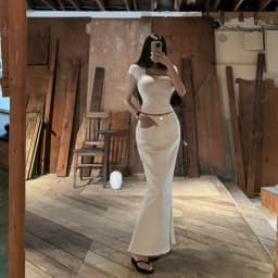 Basic Black White Fish Tail Split Long Skirt Spring Autumn New Style Back Split Body Shape Half Fish Tail Skirt Trendy Women'...