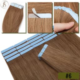 TESS Tape In Human Hair Extensions 2.5g/pc Natural Hair Extensions Hair Brown Adhesive Skin Weft Double Side Seamless Invisible