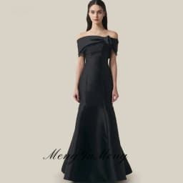 Simple Mermaid Black Korea Evening Dresses Off the Shoulder Customized Photo shoot Thick Satin Floor Length Wedding Dress