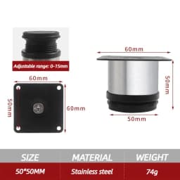 4 Pieces 0-15mm Adjustable Brushed Cabinet Legs Stainless Steel TV Stands Table Sofa Feet for Cupboard Bed Furniture Hardware