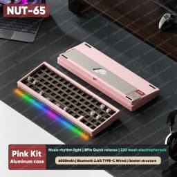 Rainy65 NUT65 Mechanical Keyboard Aluminum Kit 68% Layout HotSwap Three Mode Rgb Gaming Keyboard FR4 E-sports Accessories