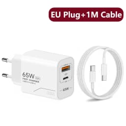 65W Fast Charger For iPhone 18 17 16 Pro Max Samsung Xiaomi PD Charger 2-Port GaN Charger USB C Charger Portable Phone Charger