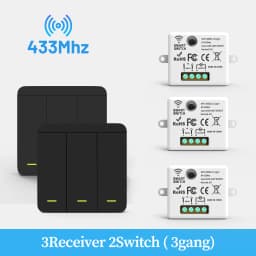 Wireless ON OFF Switch RF433 Module Remote Control Light Switch 1/2/3 Gang Wall Switch for Light Bulb Chandelier 10A 110V 220V