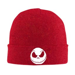 The Nightmare Before Christmas Jack Skellington Face Beanie Hats Bonnet Hats Female Male Knitting Hat Autumn Custom Elastic Caps