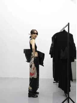 Tie Dye Black Print Skirts Womens A-line Split Long Skirt Harajuku Japanese Streetwear Gothic Faldas Largas Mujer 2026 Fairycore
