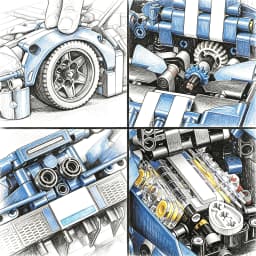 1468Pcs 1:8 Scale Supercar Model Building Blocks Kit DIY Assembly Racing Vehicle Bricks Toy For Adults Birthday Collection Gifts