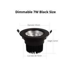 COB LED Downlight Spot Light 3W 5W 7W 10W Dimmable 220V Black Silver White Finish